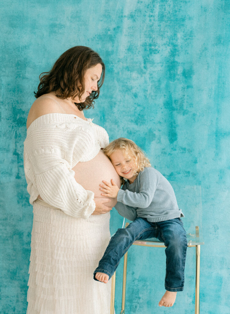 mama en kind voor en fotoshoot