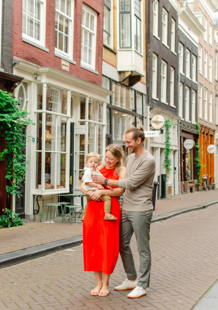 family on the streets of amsterdam