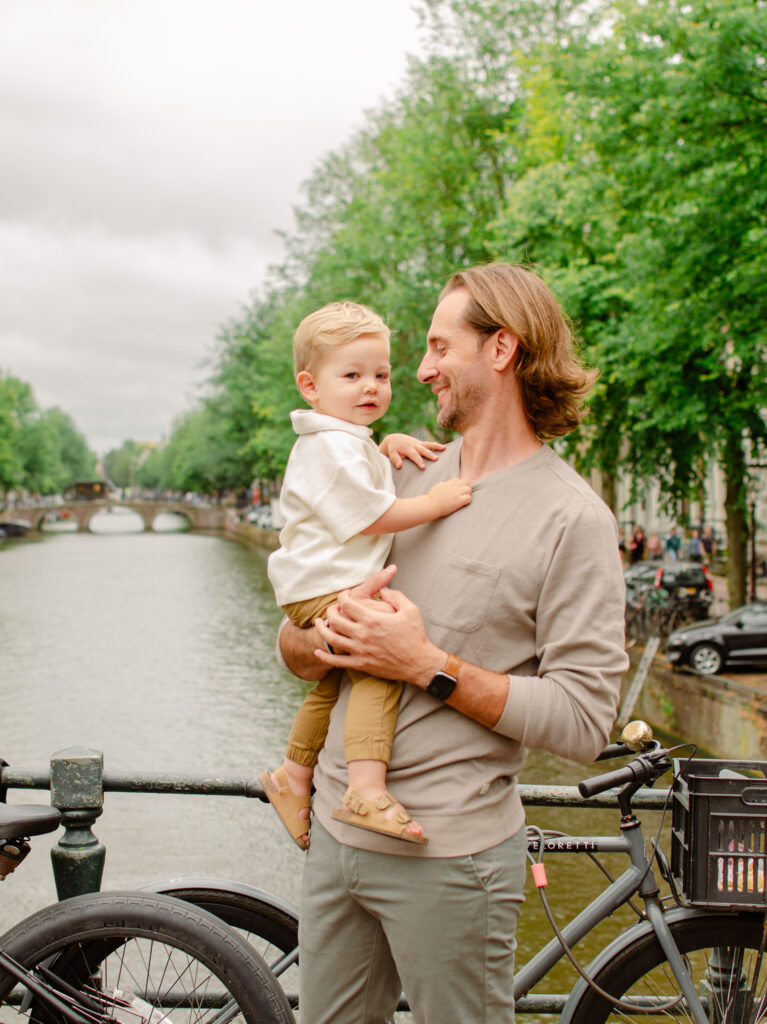 father and son on the canals
