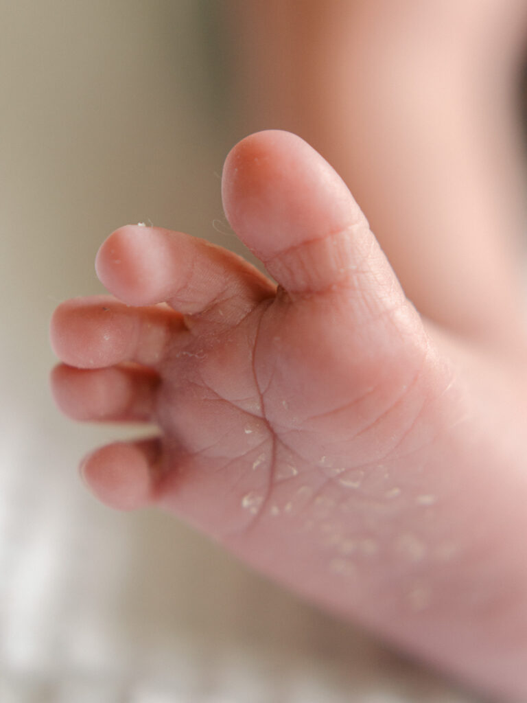 Detail of baby's little toes.